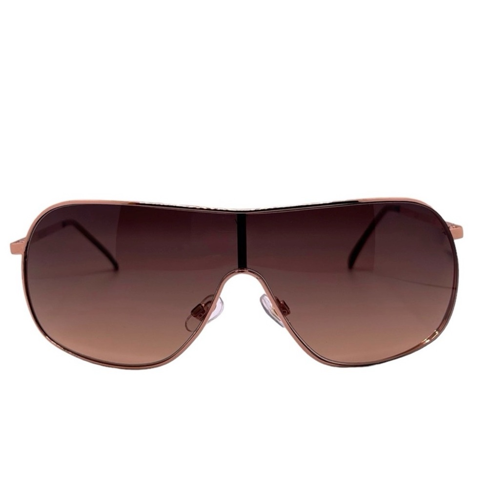 Nine West Rose Gold Metal Shield Sunglasses - Picture 2 of 12